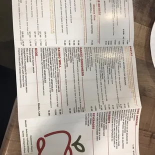 menu