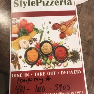 menu