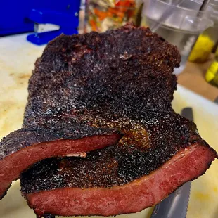 a piece of meat on a cutting board