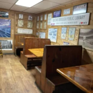 Train car styled dining area