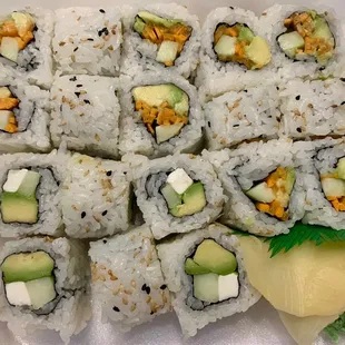 Cream cheese roll &amp; Veggie roll.