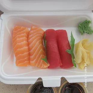 2 Salmon &amp; 2 Tuna Nigiri. MEATY &amp; TASTY!