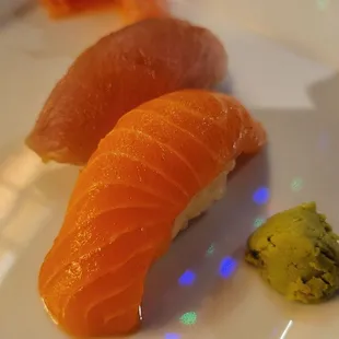 Salmon and Albacore Tuni Nigiri