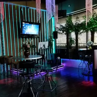 Karaoke station in the restaurant area