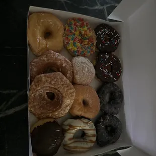 Variety of donuts