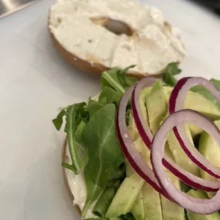 Veggie Delight on a Toasted Plain Bagel