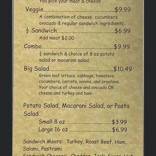 New menu