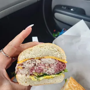 So much happiness sandwiched inside the fresh bread!