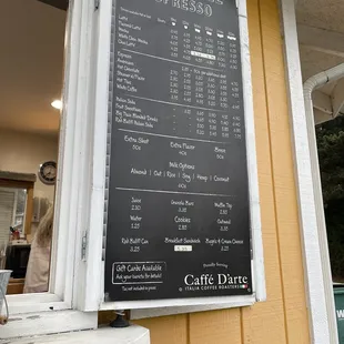 Espresso Menu