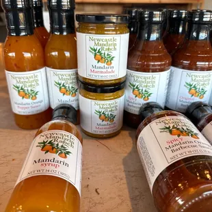 a selection of sauces and condiments