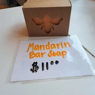 Mandarin bar soap $11
