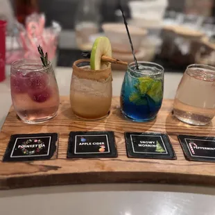 Mimosa flight, definitely order this holiday themed flight!