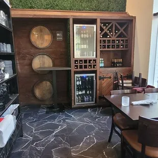 a view of a wine cellar