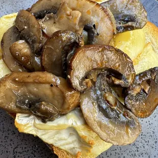 Mushroom and Brie bruschetta