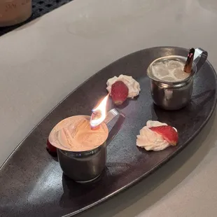 Coquito shots! Cool and warming all at the same time.