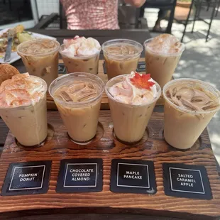 fall iced coffee flight