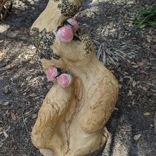 A piece in the student sculpture garden next to the museum