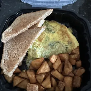 Broccoli and cheese omelette