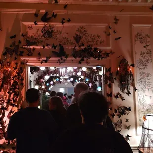 Butterfly and bat decorations inside Lily House