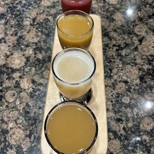 four different types of juices