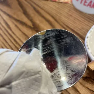 We had a dirty spoon - it was easily replaced with a clean one