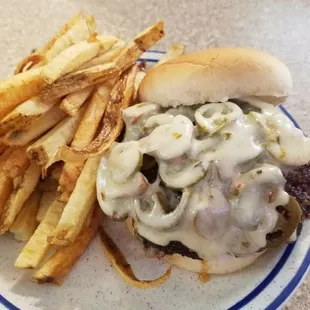 Mushroom swiss jalapeno burger!