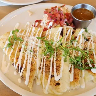 Four Cheese Quesadilla was good but extremely cheesy. It comes with a nice mild spice salsa.