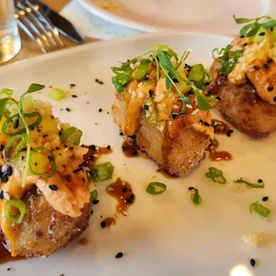 Spicy Tuna On Crispy Rice was good but a bit mushy.