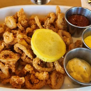 Calamari was actually great and very tender, not rubbery. I normally don't like calamari.