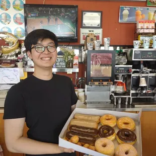 Fresh donuts, friendly service.