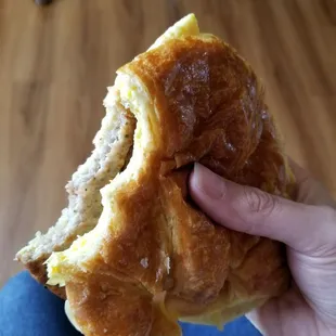 Sausage bacon egg croissant. Pure deliciousness.