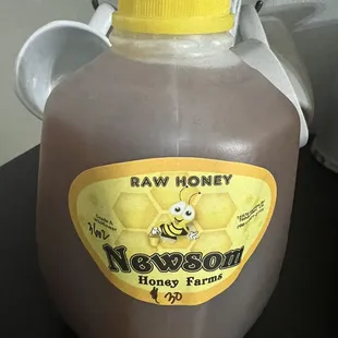 Look at this 3 pound jug of delicious honey from our local bees