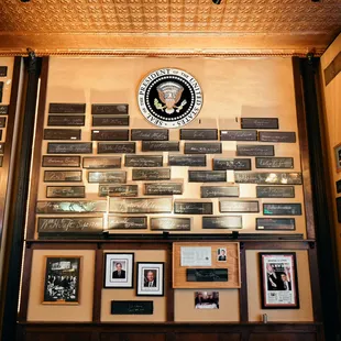 Presidents Wall of signatures in Newsroom Pub in Downtown Milwaukee.