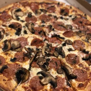 pepperoni and mushrooms