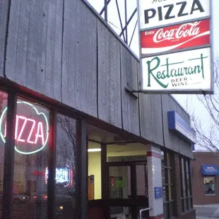 the front of the restaurant