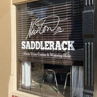 Signage on outside window