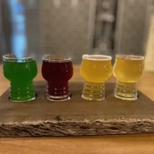 four different types of beer