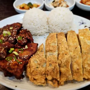 Dinner@Newton Dining Korean Rest; 10/10/2024.Ordered Meat Juhn(meh),&amp; Spicy BBQ Chicken.Always happens 2me,Is Ur Chix Spicy,not really? LOL