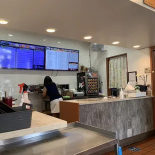 the counter and menus