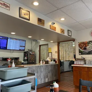 a view of the dining area