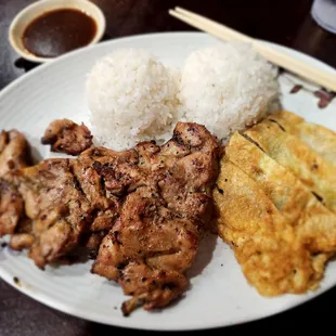 Dinner @Newton Dining Korean Restaurant; 7/14/2023. Dine-In. I ordered BBQ Chicken &amp; Meat Juhn, it's a lot, Meat Juhn was meh too me. Lol!