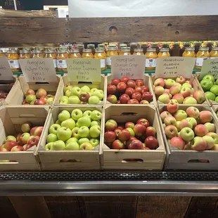 Large selection of local apples
