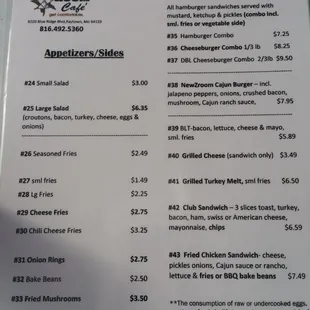 menu