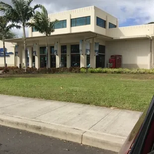 the front of the building