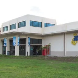 the front of the building