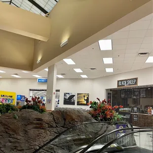 the escalator in the mall