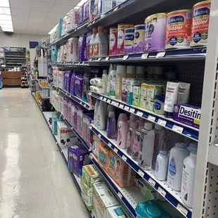 shelves of baby products