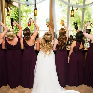 Bridal Party in the Red Barn Tasting Room