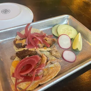 2 x $5 happy hour tacos (super small!)