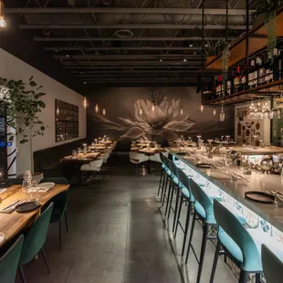 interior, sushi and sashimi